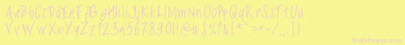 Pwslimyfonts Font – Pink Fonts on Yellow Background