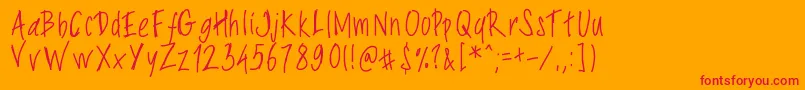 Шрифт Pwslimyfonts – красные шрифты на оранжевом фоне