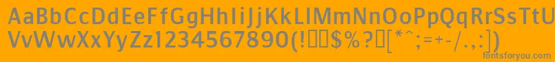 Comms Font – Gray Fonts on Orange Background