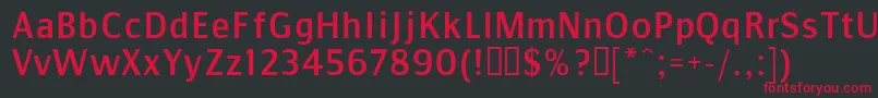 Comms Font – Red Fonts on Black Background