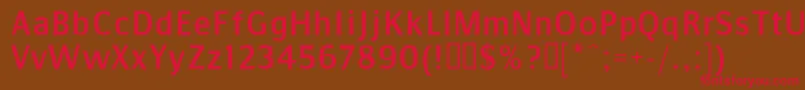 Comms Font – Red Fonts on Brown Background