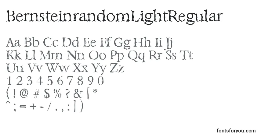 BernsteinrandomLightRegular Font – alphabet, numbers, special characters