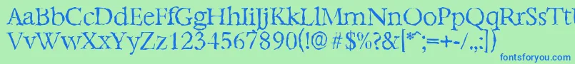 BernsteinrandomLightRegular Font – Blue Fonts on Green Background