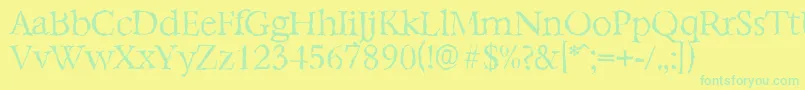 BernsteinrandomLightRegular Font – Green Fonts on Yellow Background