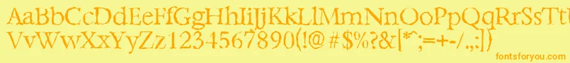 BernsteinrandomLightRegular Font – Orange Fonts on Yellow Background