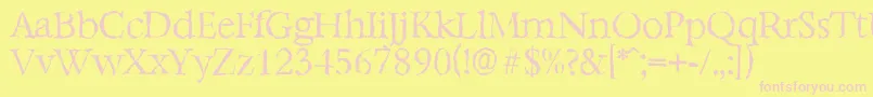 BernsteinrandomLightRegular Font – Pink Fonts on Yellow Background