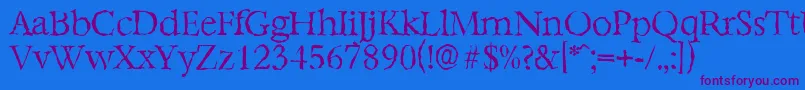 BernsteinrandomLightRegular Font – Purple Fonts on Blue Background