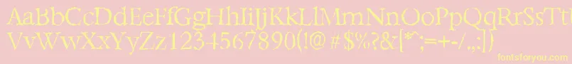BernsteinrandomLightRegular Font – Yellow Fonts on Pink Background