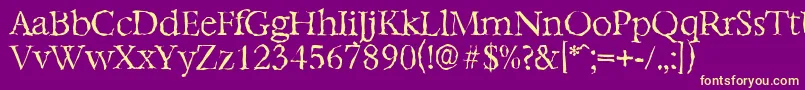 BernsteinrandomLightRegular Font – Yellow Fonts on Purple Background