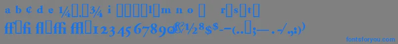 Garamondproblackssk-fontti – siniset fontit harmaalla taustalla