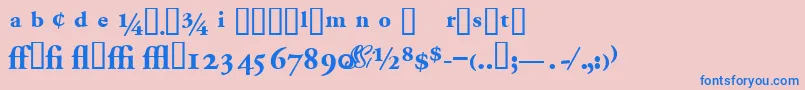 Garamondproblackssk-fontti – siniset fontit vaaleanpunaisella taustalla