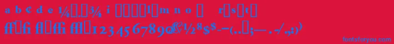 Garamondproblackssk-fontti – siniset fontit punaisella taustalla