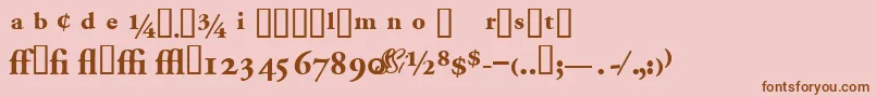 Garamondproblackssk-fontti – ruskeat fontit vaaleanpunaisella taustalla