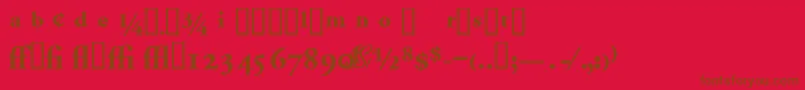 Garamondproblackssk-fontti – ruskeat fontit punaisella taustalla