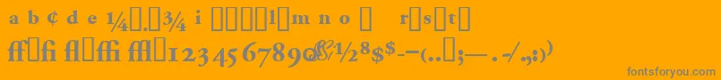 Garamondproblackssk-fontti – harmaat kirjasimet oranssilla taustalla