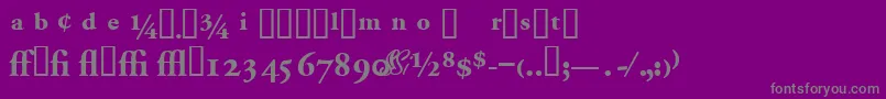 Garamondproblackssk-fontti – harmaat kirjasimet violetilla taustalla
