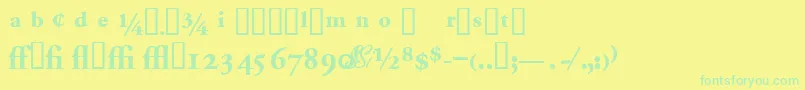 Garamondproblackssk-fontti – vihreät fontit keltaisella taustalla