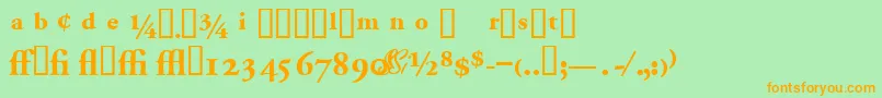 Garamondproblackssk-fontti – oranssit fontit vihreällä taustalla