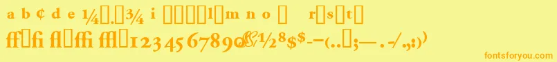 Garamondproblackssk-fontti – oranssit fontit keltaisella taustalla