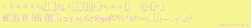 Garamondproblackssk-fontti – vaaleanpunaiset fontit keltaisella taustalla