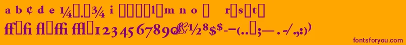 Шрифт Garamondproblackssk – фиолетовые шрифты на оранжевом фоне