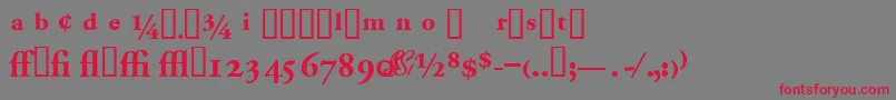 Garamondproblackssk-fontti – punaiset fontit harmaalla taustalla