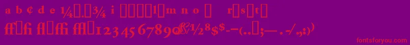 Garamondproblackssk-fontti – punaiset fontit violetilla taustalla
