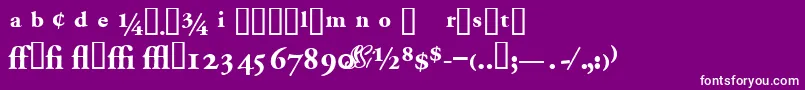 Garamondproblackssk-fontti – valkoiset fontit violetilla taustalla