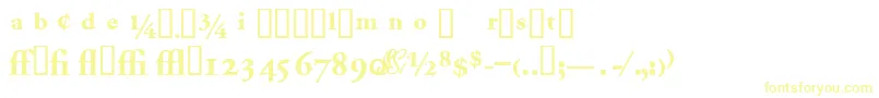 Garamondproblackssk-fontti – keltaiset fontit valkoisella taustalla