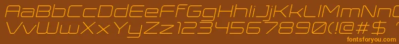 Więcej informacji o czcionce ExpansivaItalic Czcionka ExpansivaItalic – pomarańczowe czcionki na brązowym tle