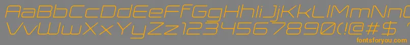 ExpansivaItalic-fontti – oranssit fontit harmaalla taustalla