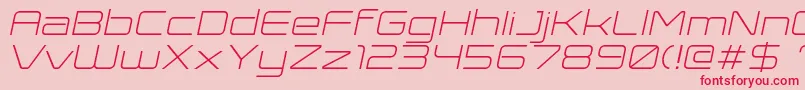ExpansivaItalic-fontti – punaiset fontit vaaleanpunaisella taustalla