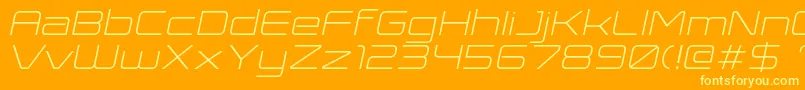 ExpansivaItalic-Schriftart – Gelbe Schriften auf orangefarbenem Hintergrund