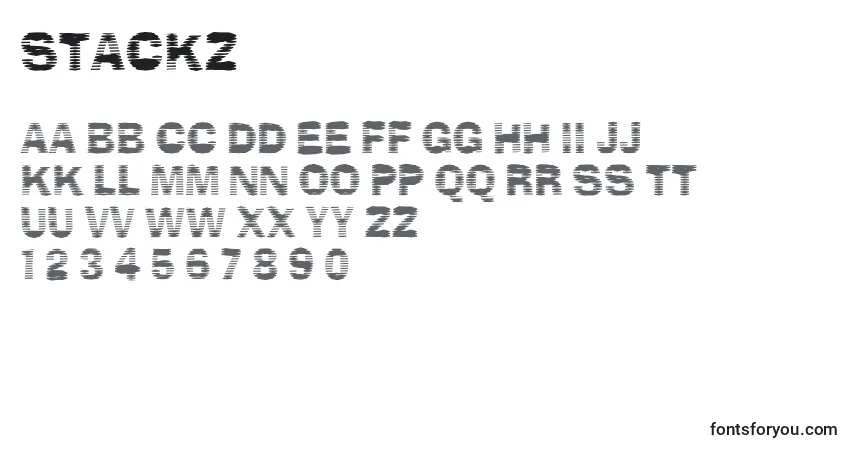 A fonte Stackz – alfabeto, números, caracteres especiais