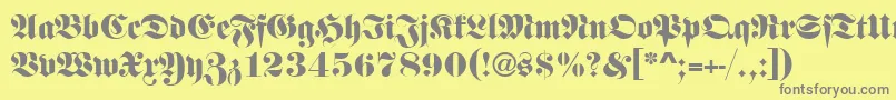 Fettefrad-Schriftart – Graue Schriften auf gelbem Hintergrund
