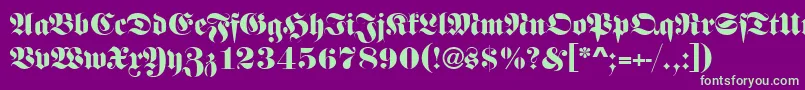 Fettefrad Font – Green Fonts on Purple Background