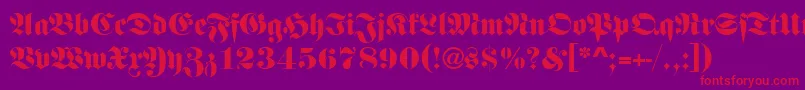 Fettefrad Font – Red Fonts on Purple Background