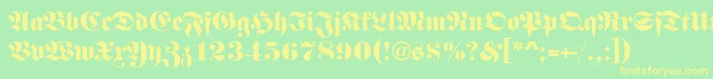 Fettefrad Font – Yellow Fonts on Green Background