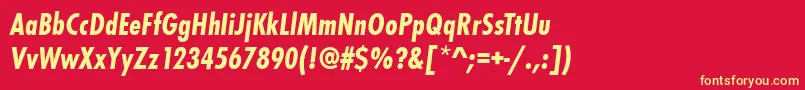 StFunctionBoldCondensedItalic Font – Yellow Fonts on Red Background