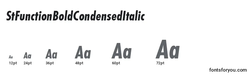 Größen der Schriftart StFunctionBoldCondensedItalic