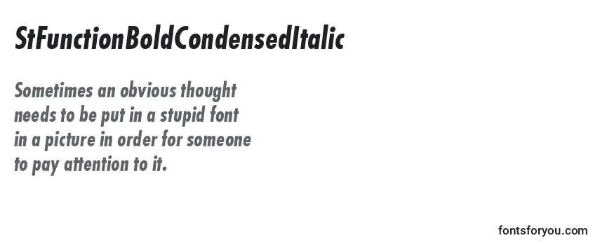 Schriftart StFunctionBoldCondensedItalic