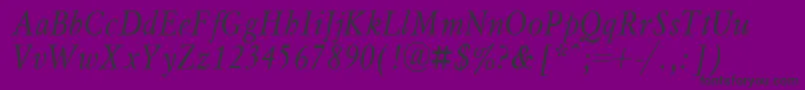 フォントMyslNarrowItalic.001.001 – 紫の背景に黒い文字