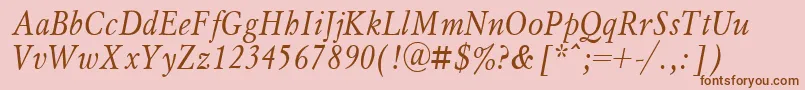 MyslNarrowItalic.001.001 Font – Brown Fonts on Pink Background