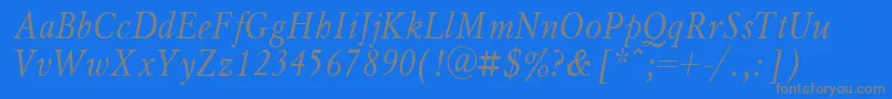 MyslNarrowItalic.001.001 Font – Gray Fonts on Blue Background