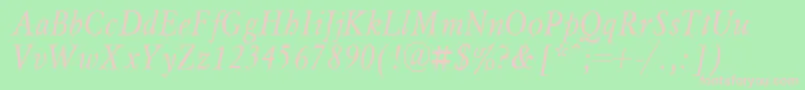 MyslNarrowItalic.001.001 Font – Pink Fonts on Green Background