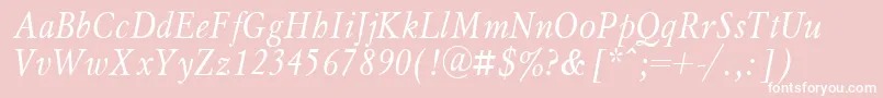 MyslNarrowItalic.001.001 Font – White Fonts on Pink Background