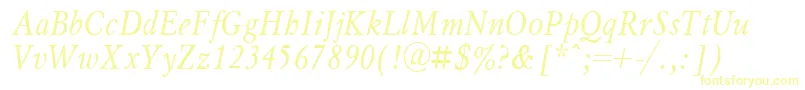 MyslNarrowItalic.001.001 Font – Yellow Fonts on White Background