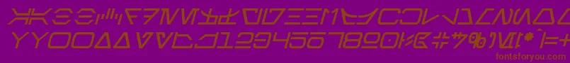 AurebeshItalic-fontti – ruskeat fontit violetilla taustalla