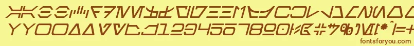 Шрифт AurebeshItalic – коричневые шрифты на жёлтом фоне