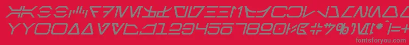 AurebeshItalic Font – Gray Fonts on Red Background